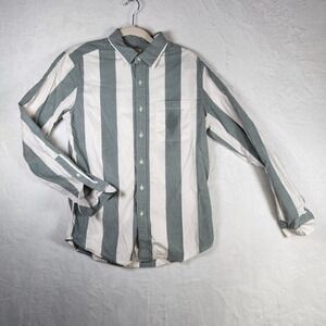American Eagle Mens Striped Long‎ Sleeve Button Down Shirt Classic Fit